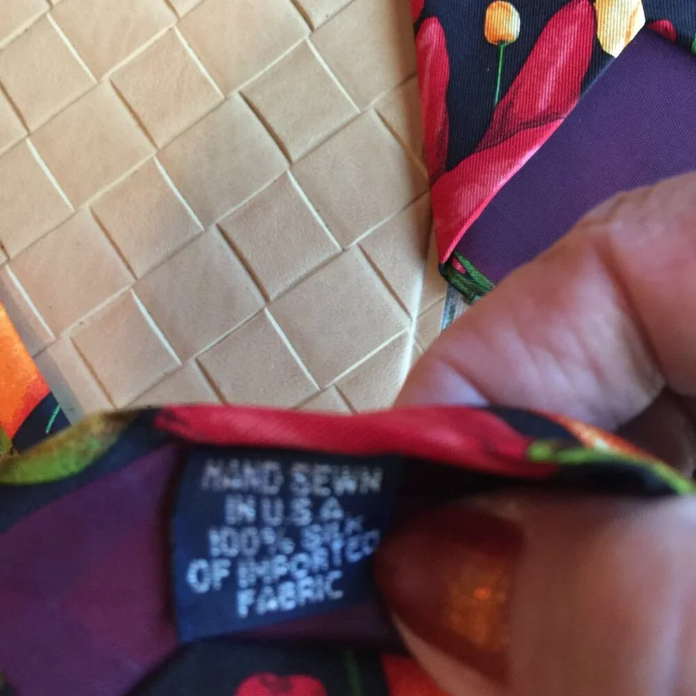 Lands' End Chili Peppers Tie 100% Silk